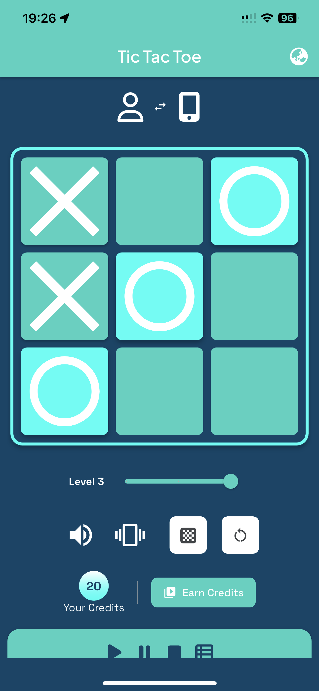 Tic Tac Toe app screenshot